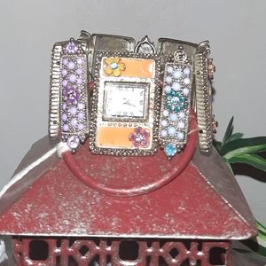 Floral inspired rectangle watch